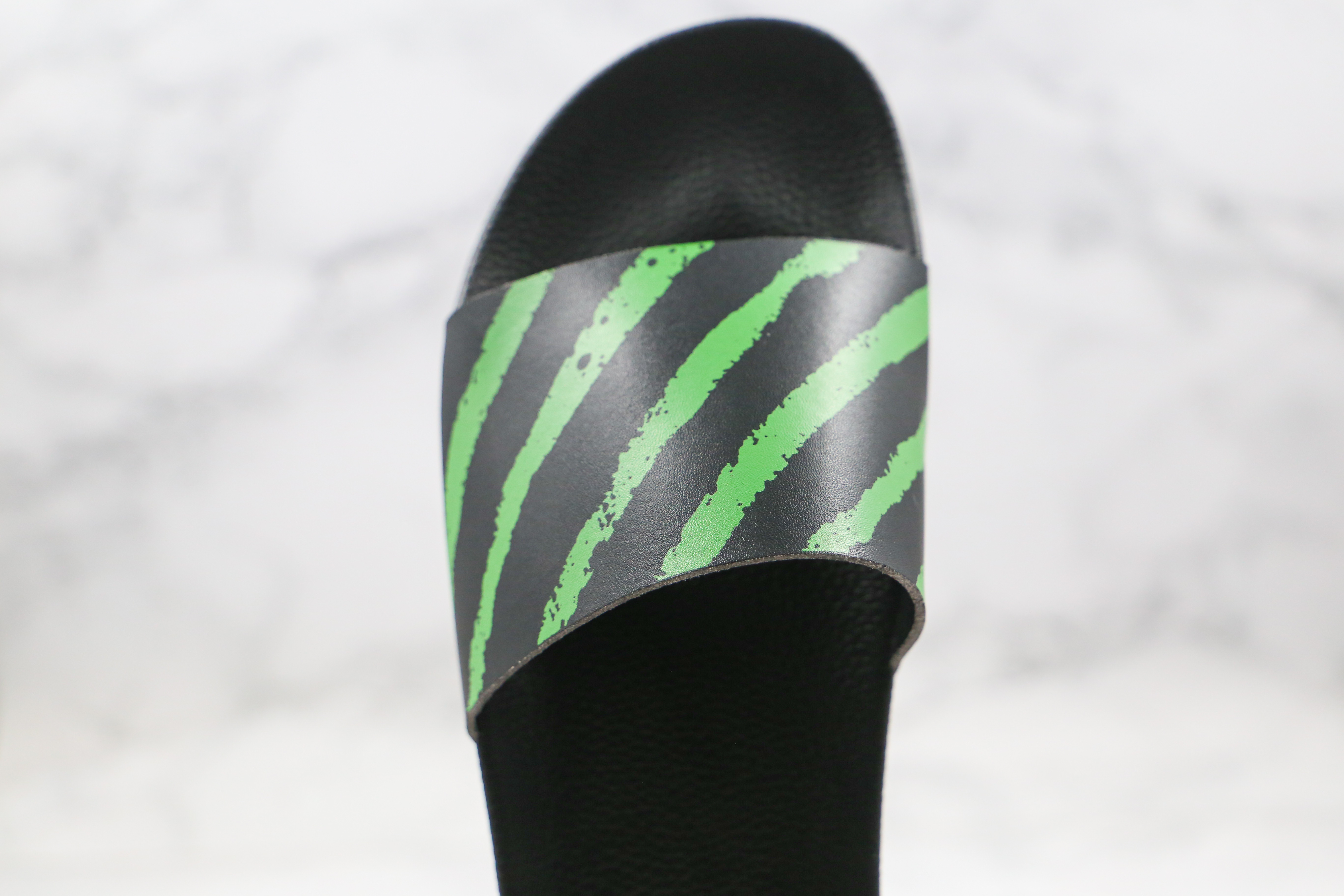 Off-White Slide Spray Stripes Neon Green – UA Fashion